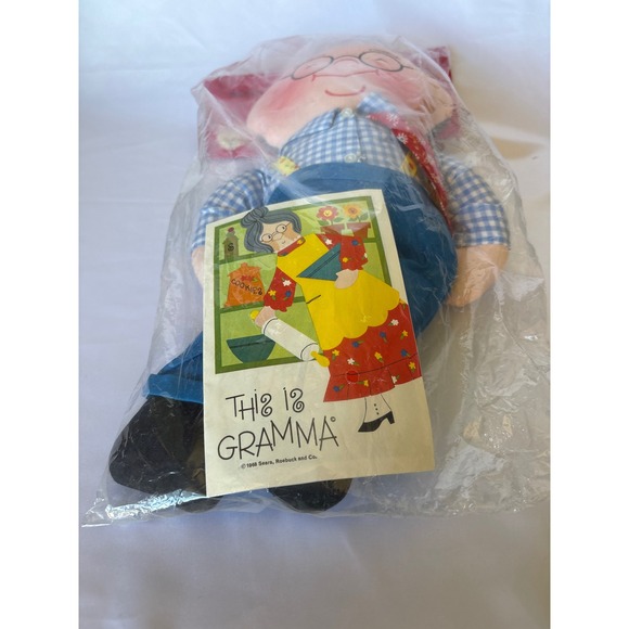 Vintage 1968 Joyce Miller Sears Gramma Grampa Cloth Dolls NIB Sealed - Picture 9 of 11